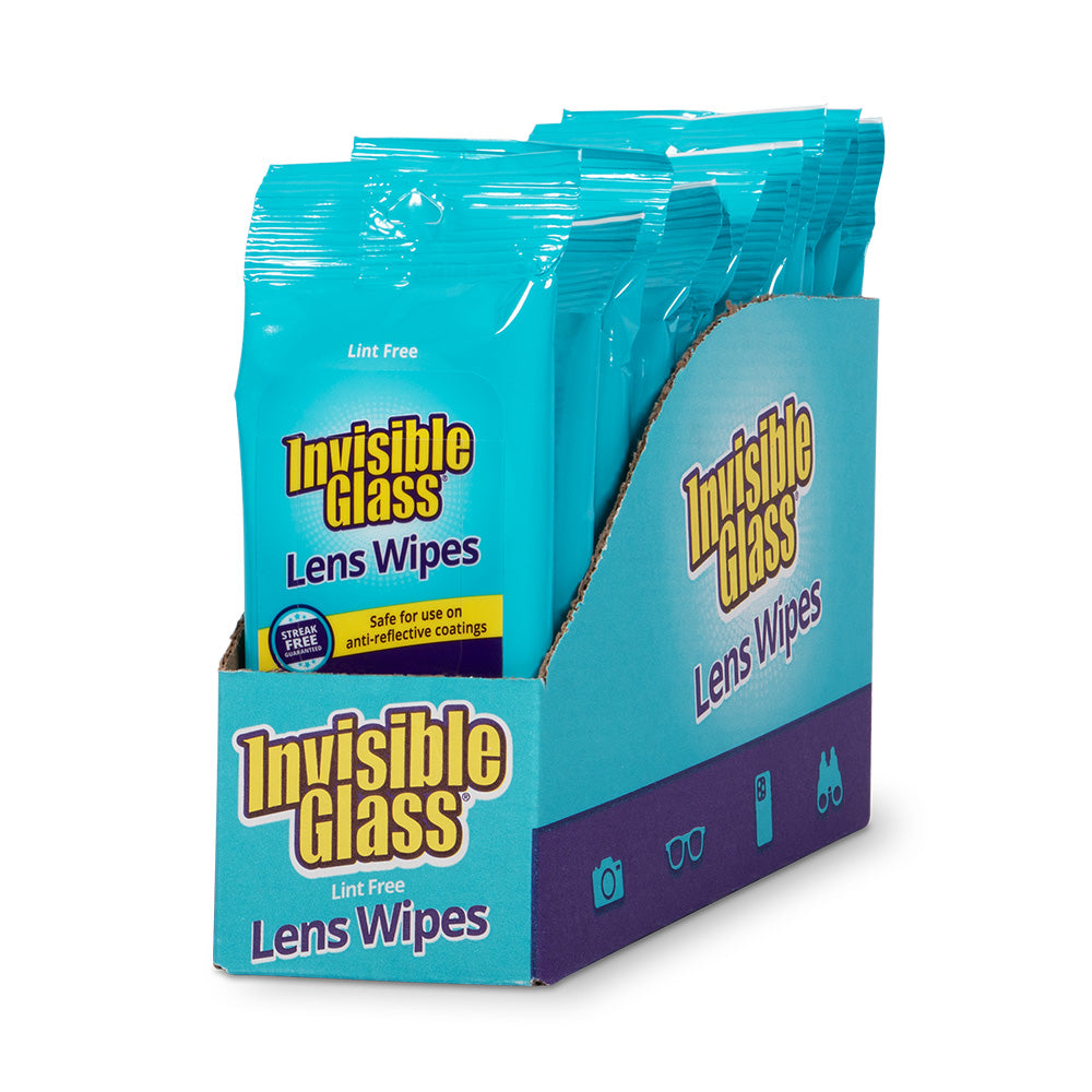 
                  
                    Box of Invisible Glass Lens Wipes with multiple packages on a white background
                  
                